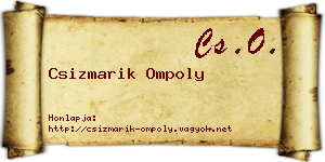 Csizmarik Ompoly névjegykártya